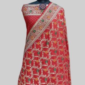 Straberry Semi Silk Saree Zari Border Pallu Meena