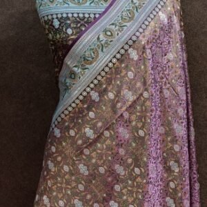 Brown Cream multi layered brocade Sarees Resham Zari design