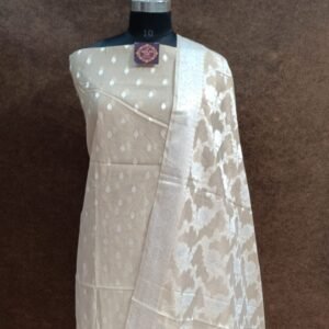 Biscuiti Reshmi Cotton Banarasi Salwar Suit with Heavy Jaal Dupatta and Zari Buti
