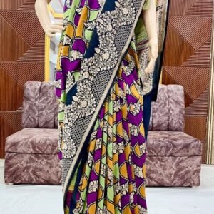 Purple And Black Pure silk Saree Multi Colour Zari Work Rangkat