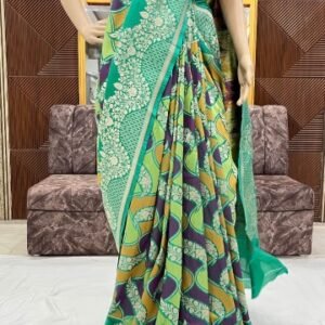 Emerald And Purple Multi ColouredAnd Zari Rangkat Saree