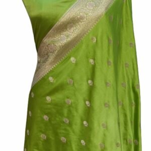 Mehdi Green Mashru Satan Zari Border Buti Single Saree