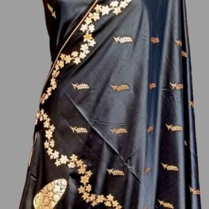 Black Mashru Satan Zari Fancy border Buti Saree