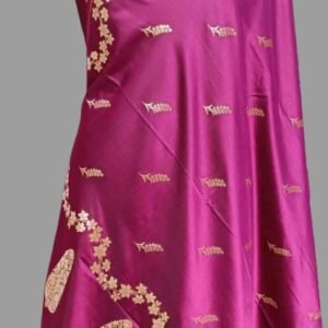 Purple Mashru Satan Saree Fancy Zari Border Pallu Buti