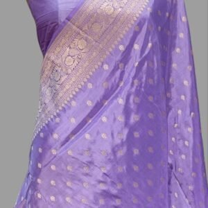 Lavendor Colour Pure Silk Saree Zari Border Buti Upada