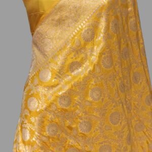 Gold Colour Golden Zari Design Pure Silk Saree Katan