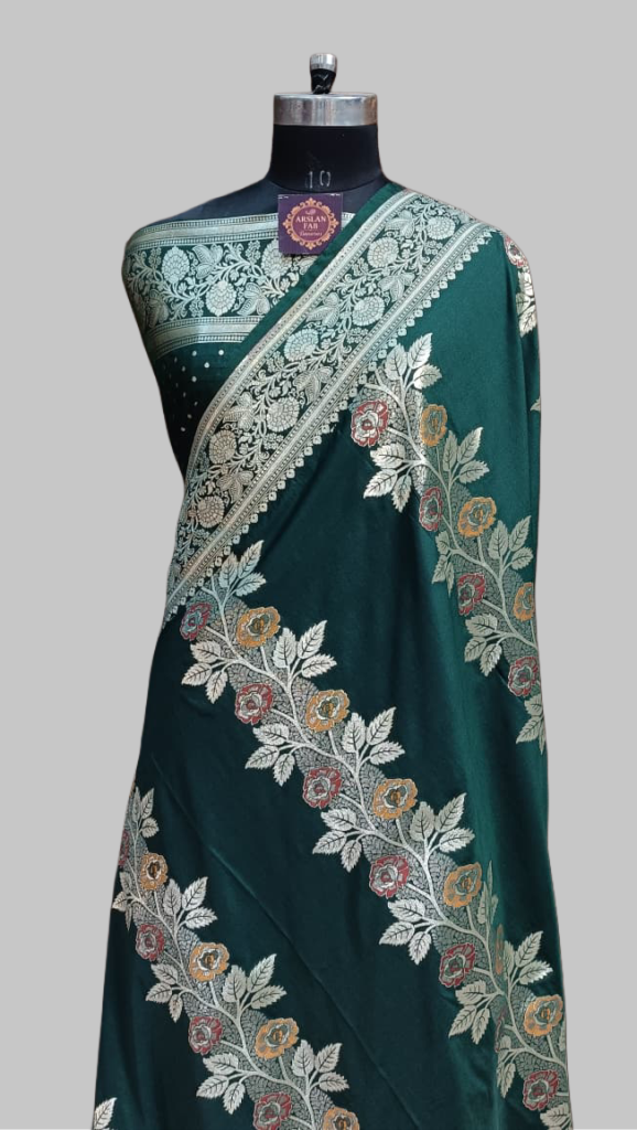 Bottle Green Designer Semi Silk Zari Border Pallu Meena Saree Bottle Green Designer Semi Silk Zari Border Pallu Meena Saree