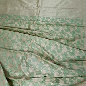 Light Pista Colour Upada Katan Saree Zari Motif