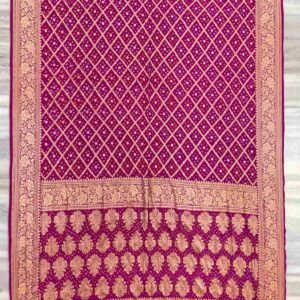 hot pink bandhni georgette saree