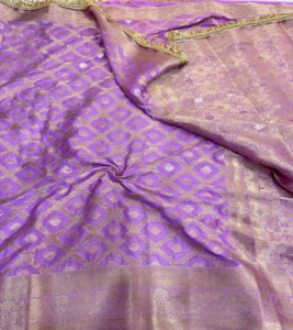 pastel power: mint frost and lavender haze banarasi zari sarees